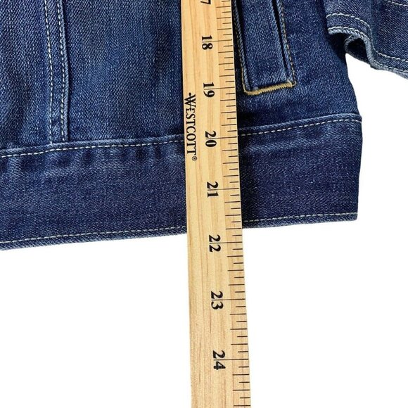 Old Navy Girls XL Jean Jacket Dark Wash Adjustable Waist Size -Like New - Picture 3 of 8